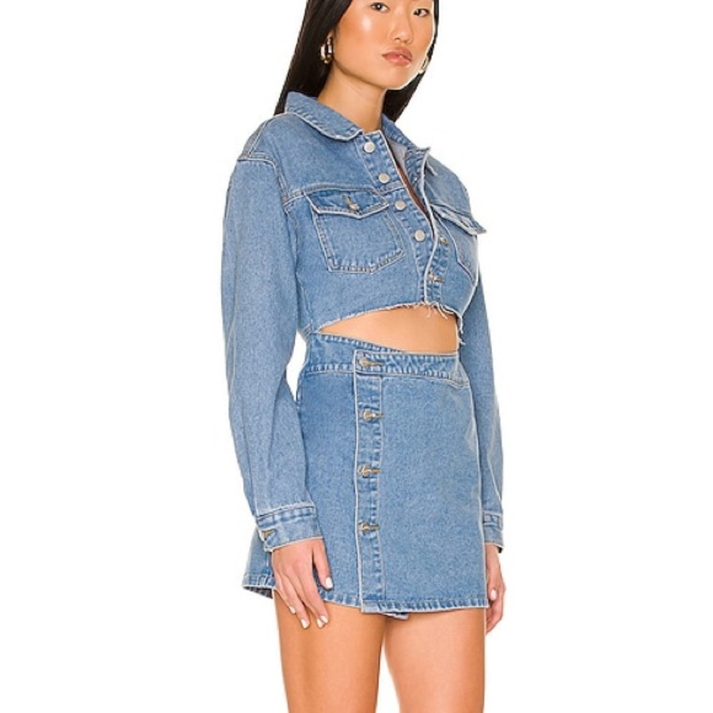 Revolve Superdown Mika Button Up Denim Dress Xs J… - image 2